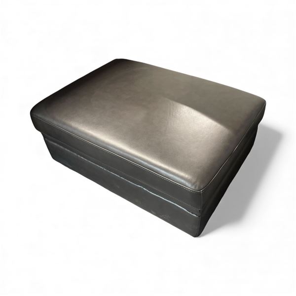 Prospera Home Dark Grey Leather Ottoman (No legs)