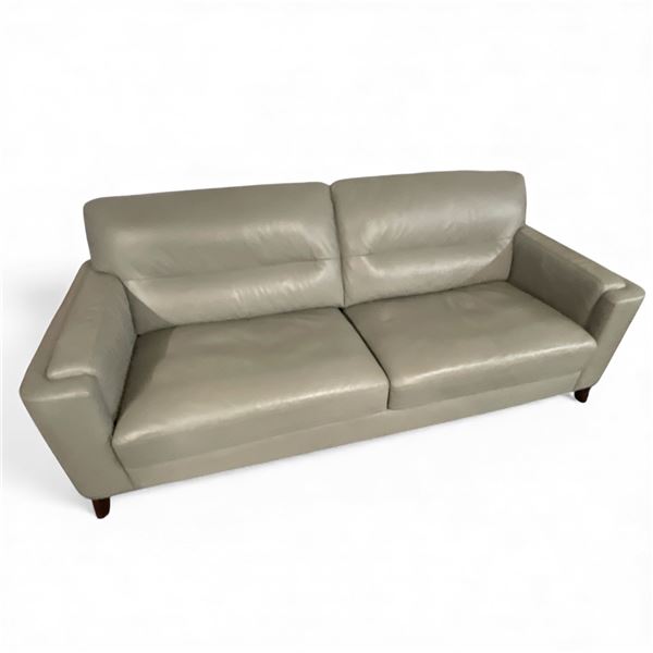 Prospera Home Modern Grey Leather Sofa