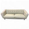Image 1 : Prospera Home Cream Tufted Leather Sofa