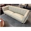 Image 2 : Prospera Home Cream Tufted Leather Sofa