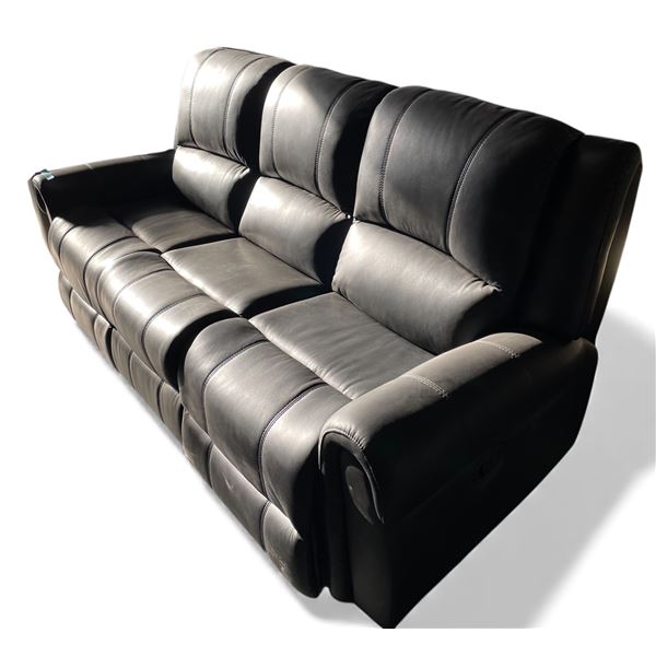 Prospera Home Black Leather Reclining Sofa