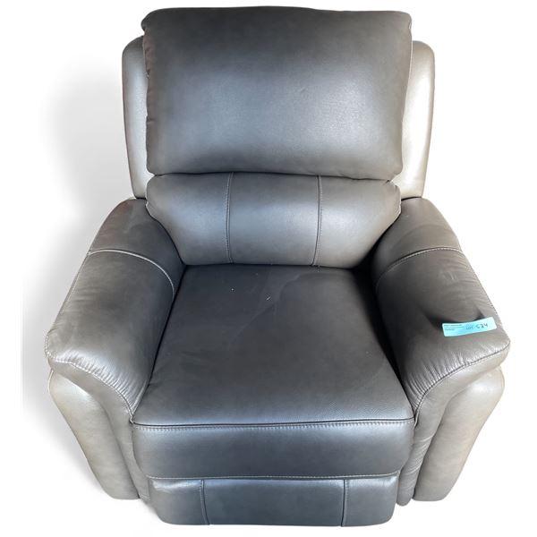 Prospera Home Top Grain Genuine Leather Power Recliner Chair Marino Grey Retail $1600