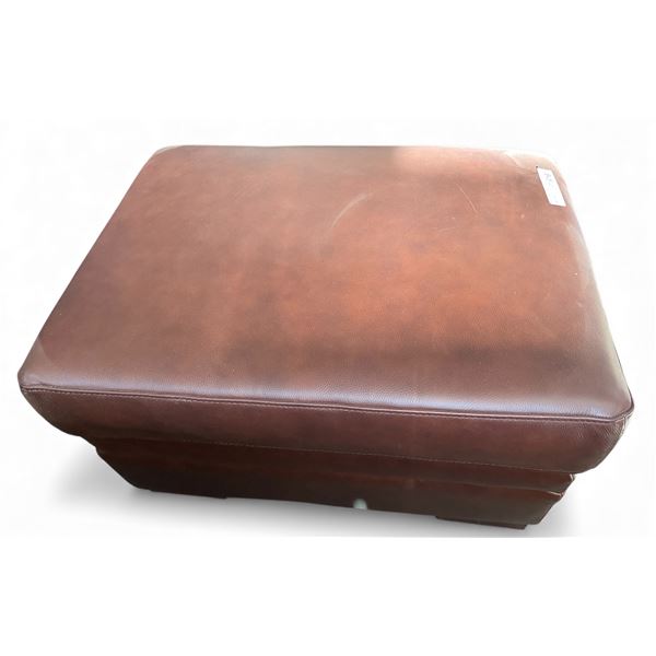 Prospera Home Brown Leather Storage Ottoman