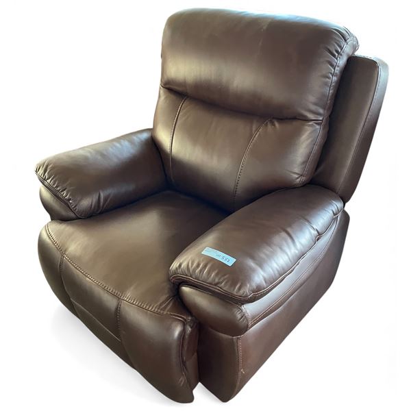 Prospera Home Top Grain Genuine Leather Power Recliner Chestnut Chair