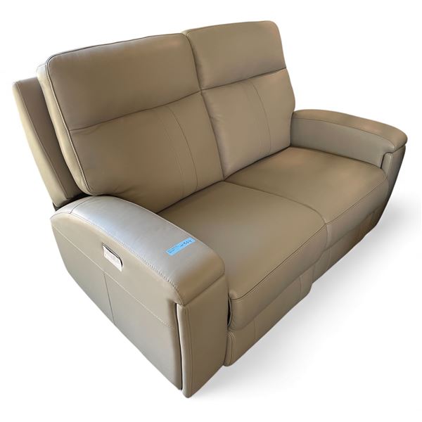 Prospera Home Cream Reclining Leather Sofa