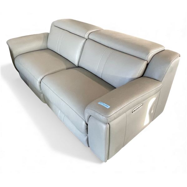 Prospera Home Cream Leather Powered Reclining Sofa