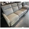 Image 2 : Prospera Home Light Cream Leather Powered Reclining Sofa