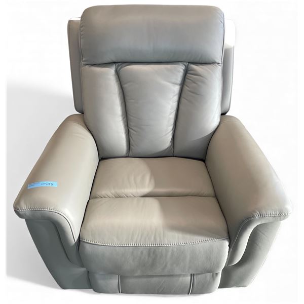 Prospera Home Light Grey Leather Power Recliner Chair