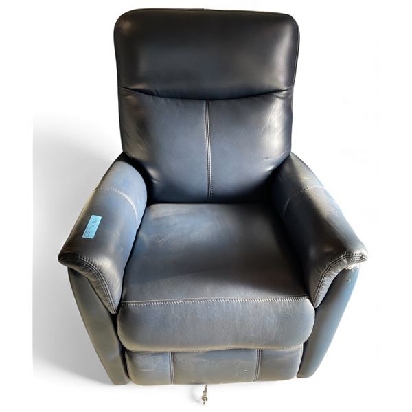 Prospera Home Navy Blue Leather Power Recliner