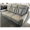 Image 2 : Prospera Home Grey Leather Triple-Seat Power Reclining Sofa