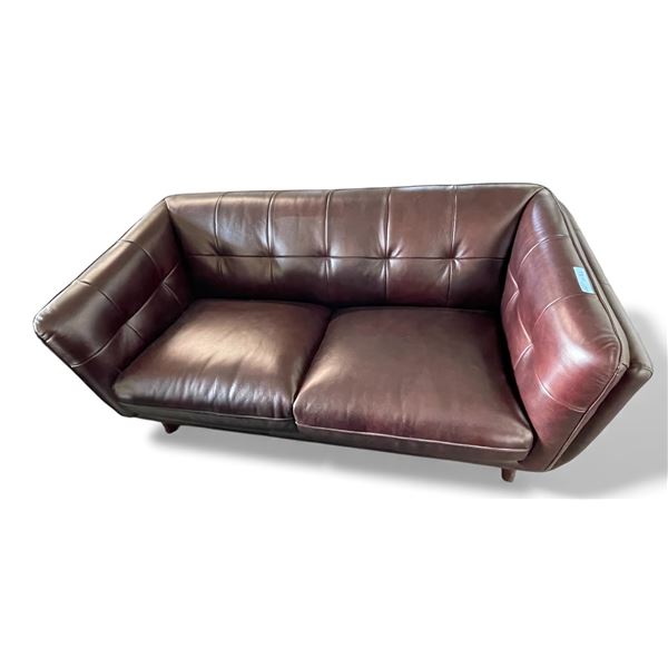 Prospera Home Seymour Top Grain Leather Loveseat Retail $2200