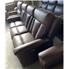Image 2 : Prospera Home Brown Leather Triple-Seat Power Reclining Sofa