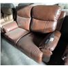 Image 2 : Prospera Home Top Grain Genuine Leather Loveseat Power Recliner Retail $3000