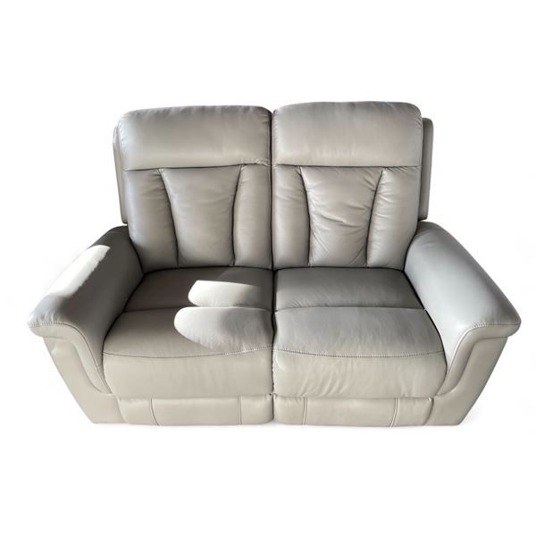 Prospera Home Top Grain Genuine Loveseat Power Recliner Retail $3000
