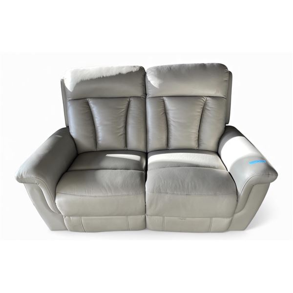 Prospera Home Top Grain Genuine Loveseat Power Recliner Retail $3000