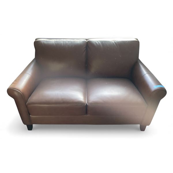 Prospera Home Top Grain Genuine Leather Sofa Retail $3500