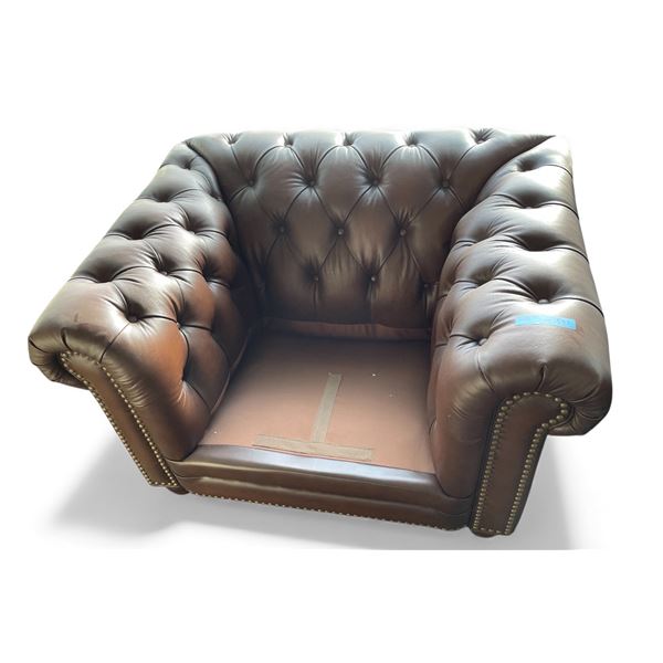 Prospera Home Top Grain Genuine Leather Chair Retail $1600 (Missing Cushion)