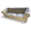 Image 1 : Prospera Home Cream Leather Chesterfield Sofa