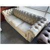 Image 2 : Prospera Home Cream Leather Chesterfield Sofa