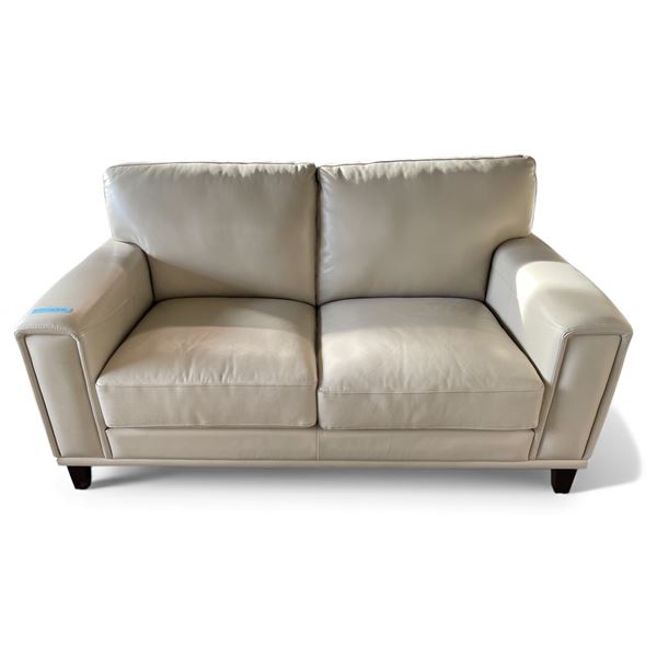 Prospera Home Cream 2 Seat Leather Sofa