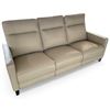 Image 1 : Prospera Home Cream Top-Grain Leather Power Reclining 3-Seat Sofa