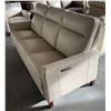 Image 2 : Prospera Home Cream Top-Grain Leather Power Reclining 3-Seat Sofa