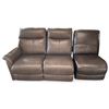 Image 1 : Prospera Home Brown Leather Reclining Loveseat + Armless Chair