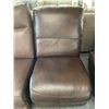 Image 3 : Prospera Home Brown Leather Reclining Loveseat + Armless Chair