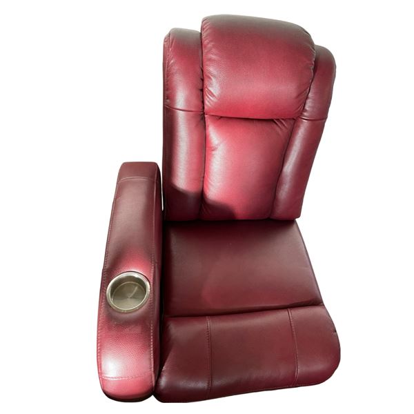Prospera Home Red Leather Home Theatre Recliner Single Arm