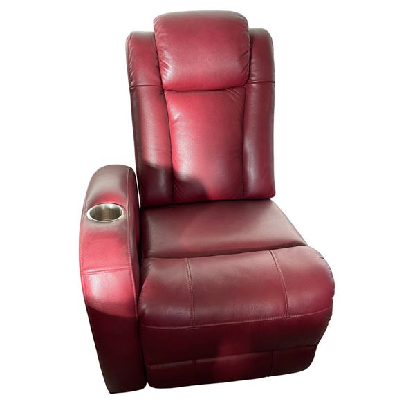 Prospera Home Red Leather Home Theatre Recliner Single Arm