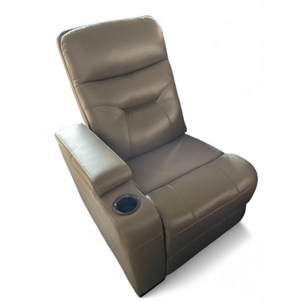Prospera Home Brown Leather Single-Arm Theatre Recliner