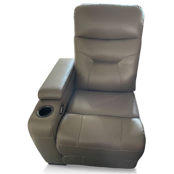 Prospera Home Brown Leather Single-Arm Theatre Recliner