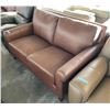 Image 2 : Prospera Home Brown Leather Double Seater Sofa