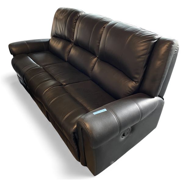 Prospera Home Black Leather Reclining Sofa