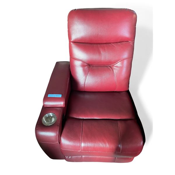 Prospera Home Red Leather Home Theatre Recliner Single Arm