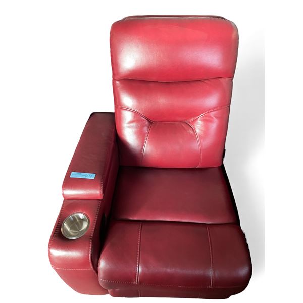 Prospera Home Red Leather Home Theatre Recliner Single Arm