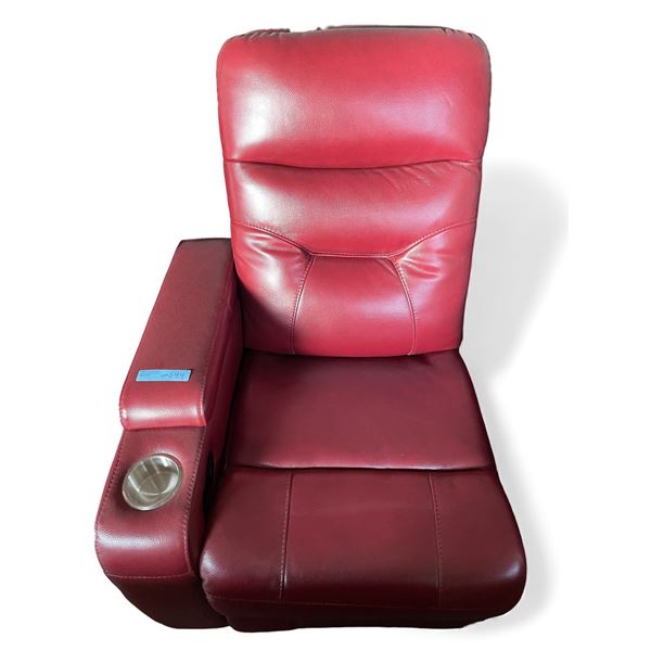 Prospera Home Red Leather Home Theatre Recliner Single Arm
