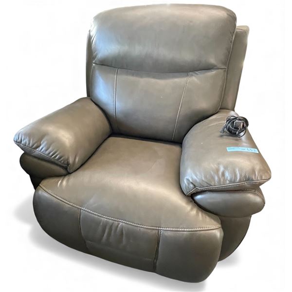 Prospera Home Dark Grey Leather Power Reclining Chair