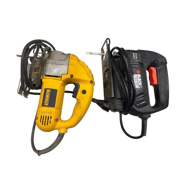 2 Piece Jigsaw Bundle - VS Orbital 1" Stroke DeWalt & Single Speed Black & Decker (Corded)