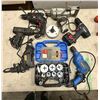 Image 2 : Assorted Power Tool Lot - Drills, Recip Saw, Router Base & Accessories