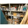 Image 1 : Large Assorted Workshop Lot: Paints, Stains, Spray Cans, Solvents, Clamps, Hardware & More
