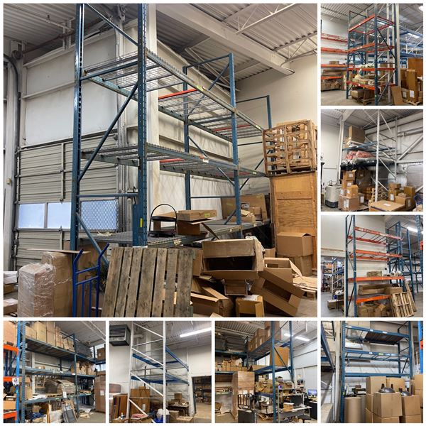 Large Group of Assorted Racking - Approx 17 Uprights & 23 Horizontal Beams Various Sizes