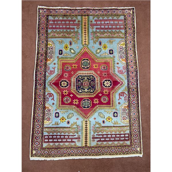 Hakan Kourosh 100% Authentic Hand Knotted Wool Persian Rug Origin: Hamedan - Sheep wool, vegetable d