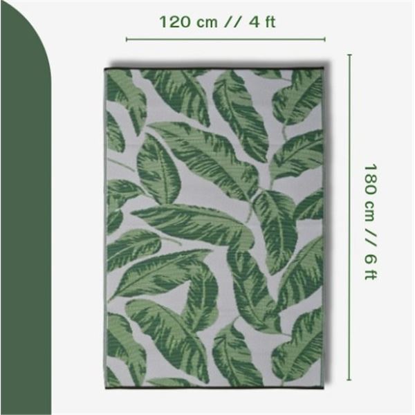 Outdoor Area Rug Mat Reversible & Waterproof made with Recycle Plastic Straws for Patios, Outdoors, 