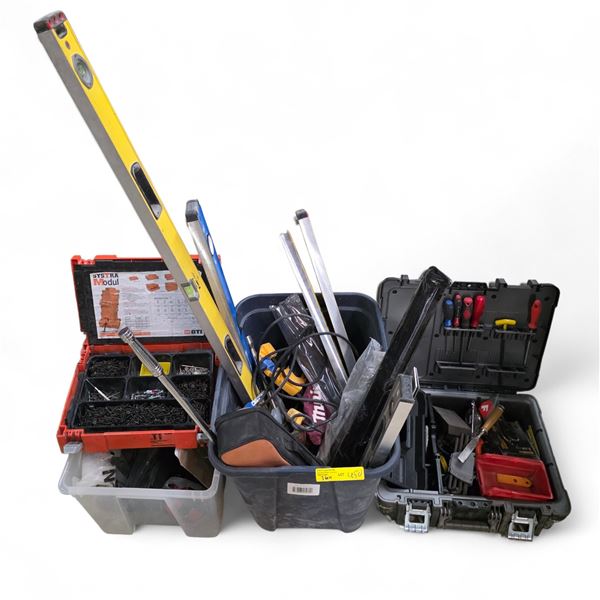 Large Mixed Tool Lot - Hardware Organizer, Hand Tools, Screws, Etc.