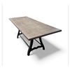 Image 1 : Large Wood Top Metal Framed Table (84 L x 30 W x 30 H")