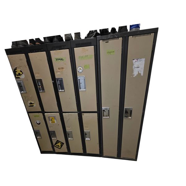 Group of Various Lockers Approx. 10 Tier - 2 Tall are Separate Unit  (72"H)