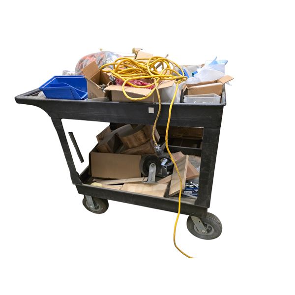 Heavy-Duty Utility Cart Loaded w/Misc. Tools