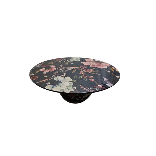 Round Floral Printed Coffee Table