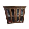Image 1 : Rustic Wood Glass-Door Storage Cabinet